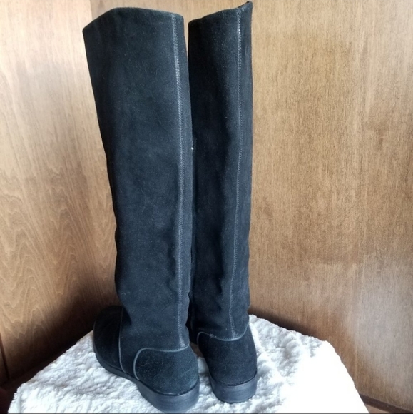 Ugg Gracen Suede Leather Black Riding Boots 8 - Picture 3 of 13